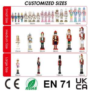 새로운 디자인 38cm 나무 크리스마스 공예 캔디 너트 크래커 쇼핑몰 장식용 - Product Image 3