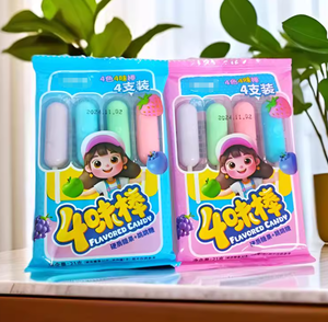 Sucettes en gros, assortiment de 4 sucettes avec 1 sachet de bonbons pétillants, design amusant, bonbons et sucettes - Product Image 6