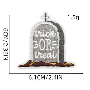 Nouveaux autocollants en tissu pour gâteaux d'Halloween transfrontaliers, broches et badges fantaisie chauve-souris et citrouille, décorations amusantes pour fêtes - Product Image 3