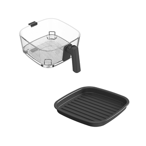 Freidora de aire con control digital <span class=keywords><strong>2</strong></span> en 1 de vidrio y plástico moderna, pantalla <span class=keywords><strong>LCD</strong></span> cuadrada eléctrica para uso doméstico - Product Image 3