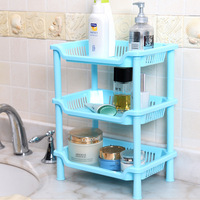 Nouveau support de rangement multifonctionnel en plastique à 3 ou 4 niveaux pour salle de bain et cuisine, type autoportant, organisateur d'angle