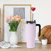 Cadeaux promotionnels Saint-Valentin : Capuchon créatif anti-poussière pour paille, en caoutchouc PVC souple 10MM, imprimé UV, avec motif cœur diamant mignon, en stock