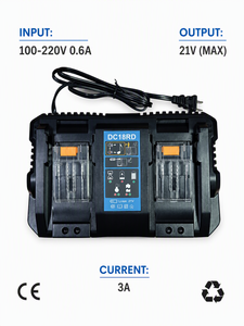 <span class=keywords><strong>Chargeur</strong></span> <span class=keywords><strong>rapide</strong></span> double canal 21V compatible avec la batterie <span class=keywords><strong>Makita</strong></span> 18V DC18RD <span class=keywords><strong>DC18RC</strong></span>, station de charge <span class=keywords><strong>rapide</strong></span> 3A avec affichage LED - Product Image 4