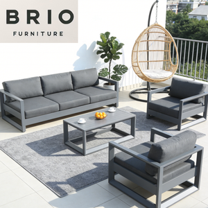 Juego de Sofás de Aluminio Modernos para Exteriores, Venta Directa de Fábrica, Sofá de Patio Económico al por Mayor para Jardín, <span class=keywords><strong>Terraza</strong></span>, Cafetería y Hotel - Product Image 2