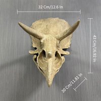 Hiasan Dinding Resin Triceratops Simulasi Antik, Ornamen Dinding Kerajinan Resin, Dekorasi Dinosaurus untuk Restoran, Bar, Hotel, Dinding Latar Belakang