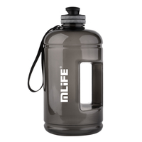 Bouteille d'eau motivante anti-fuite d'un demi-gallon (2200 ml) sans BPA avec poignée, idéale pour la gym et le fitness
