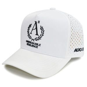 Proveedor OEM de Gorras al por Mayor, Gorra de 5 Paneles con Perforaciones Cortadas a Láser, Gorra con Orificios Tipo Gota de Lluvia, Bordado Personalizado, Banda Estilo Western - Product Image 5