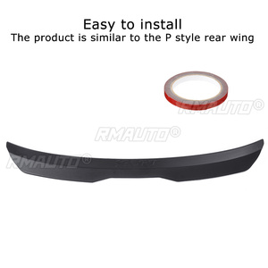 Alerón de techo universal de 100 cm, estilo P, de ABS negro, para personalización de coches, alerón trasero DIY, adorno de alerón, adhesivo de labio de alerón trasero - Product Image 4