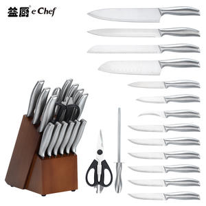 Dropshipping Shopify Ensemble de 16 couteaux de cuisine en acier inoxydable avec bloc en bois Collection de couteaux de cuisine à domicile - Product Image 2