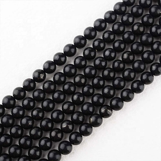 Wholesale Russia Shungite Round 100% Conductive Natural Stone Beads for Jewelry Making DIY Bracelet Necklace 4/6/8/10mm