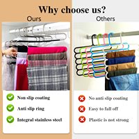Senershuo Lot de 3 cintres en métal de type S, organisateur de vêtements à un seul niveau pour économiser de l'espace, pour pantalons, jeans, écharpes, serviettes