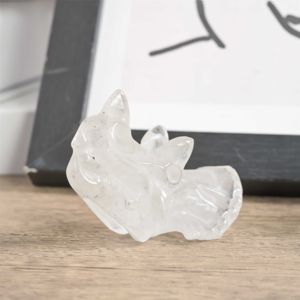 Crânes en cristal de 60 mm de haute qualité en gros, style vintage, crânes triangulaires sculptés en pierres précieuses pour la décoration de voitures et de maisons - Product Image 4