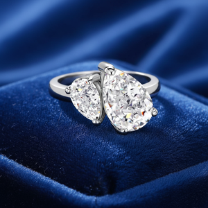 Anillos de Plata de Ley 925 con Baño de Rodio para Mujer, de UM JEWELRY, con Circonita de Corte Ovalado, Clásicos para Compromiso, Bodas y Fiestas - Product Image 4