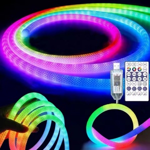 Tira de Luz LED de Neón Flexible Digital IC RGB de 360 Grados, Luz de Neón de Silicona Redonda de 5V 12V 24V IP65, Tubo de Neón RGB Flexible - Product Image 1