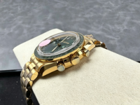 Montre mécanique automatique pour homme de luxe haut de gamme avec boîtier en or rose, bracelet et cadran vert foncé, réserve de marche, haute qualité