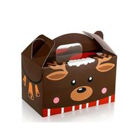 Boîtes cadeaux personnalisées en forme de gable pour Noël, imprimées sur mesure, emballages pliables en papier pour bonbons, vente en gros, fabricant vietnamien, vente directe