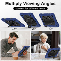 Étui antichoc bicolore pour enfants pour Lenovo Tab One 8.7 K9 TB305FU 2025 avec support rotatif à 360°, dragonne et bandoulière OEM ODM