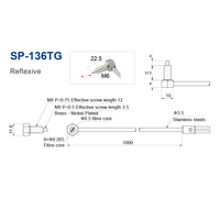 Sonde à fibre optique Senpum Elbow M6 à réflexion diffuse, amplificateur optique à fibre, sonde de capteur pour FU-35TG