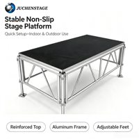 Escenario de Aluminio Personalizable, Plataforma Modular Rectangular Desmontable y Plegable para Eventos