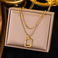 Collar de Acero Inoxidable 316L con Colgante de Corazón y Mariposa Chapado en Oro de 18K, Diseño de Joyería de Moda al por Mayor