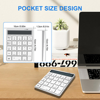 JOMAA Kablosuz BT Numara Tuş Takımı 2'si 1 Arada Hesap Makinesi Tuş Takımı Kablosuz Şarj Edilebilir Sayısal Tuş Takımı Taşınabilir Numpad PC Tablet için