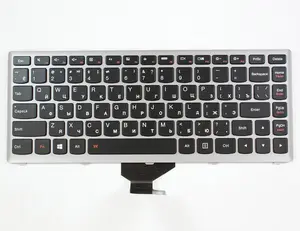 Replacement Laptop keyboard for LENOVO Z400 rus black silver frame backlight