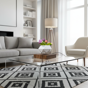 Pot de fleurs nordique miniature écologique à <span class=keywords><strong>lévitation</strong></span> magnétique avec base <span class=keywords><strong>en</strong></span> bois, pot à bonsaï flottant pour usage domestique - Product Image 5