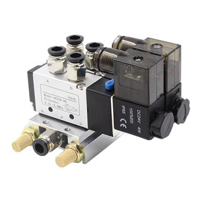 Pneumatisch Magneetventiel 4V410-15 AC220V 5-weg PT 1/2 Positie Met Binnenbediening, Type <strong>Inwerking</strong>, - Product Image 4