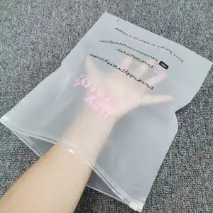En gros mat givré EVA fermeture éclair sac en plastique t-shirt vêtement en plastique poly sac pour vêtements