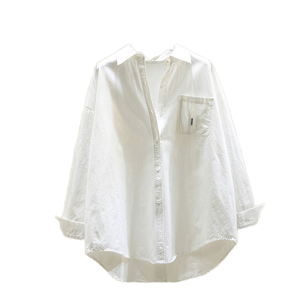 Ropa Musulmana Tradicional de Otoño Invierno, Camisa Informal Vintage de Algodón para Mujer, Corte Holgado, Antiestática, Manga Larga - Product Image 1