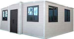 Casa de contenedores plegable portátil y duradera para vacaciones, contenedor de envío expandible para oficina o almacén hecho de madera - Product Image 2