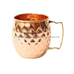 Tasse en cuivre classique avec poignée Tasse en cuivre pour l'eau potable Logo de forme et de taille personnalisé en gros également - Product Image 3