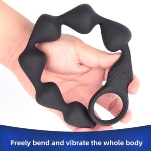 YM Plug anal et dilatateur vaginal en silicone unisexe, perles anales vibrantes, plug anal expansible, jouets sexuels anaux, étanche IP67 - Product Image 3