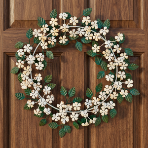 Corona Floral Rústica de Metal, Redonda, Hecha a Mano, Decorativa, con Flores, para Colgar en la Pared, Paquete Individual - Product Image 4