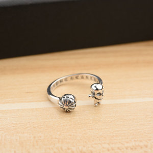 Anello Aperto S925 Regolabile a Fascia, Gioielli alla Moda Stile Gotico Punk, Anelli Statement Trendy per Uomo Donna - Product Image 3