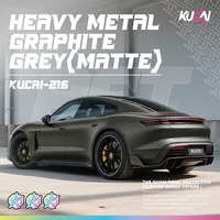Autocollants complets pour carrosserie de voiture en PVC vinyle de haute qualité, autocollants amovibles, film gris graphite métallique (mat), film de protection pour voiture