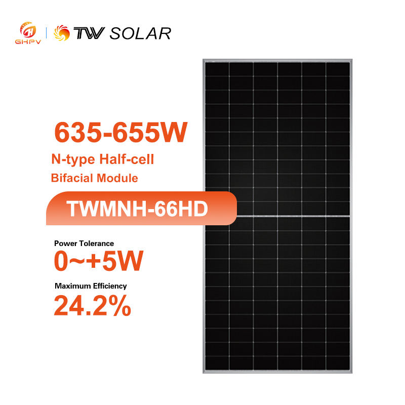 Tw TW Tongwei Tongw N-Type 635W 640W 645W 650W 655W Bifacial Solar ...