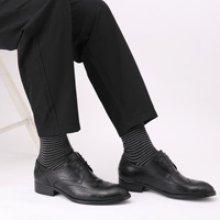 Chaussettes de costume pour hommes, décontractées, à motif argyle bleu, à rayures, décontractées, en coton, à motifs