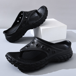 Tongs à semelle souple et tendance, semelle épaisse, anti-odeur, chaussures de plage pour hommes et femmes, taille adulte, chaussures injectées - Product Image 2