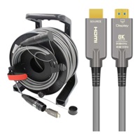 Taktik Zırhlı 4K8K H DMI 2.1K-LOCK AOC Fiber Optik Kablo 48Gbps 8K60 4K120 HDR Dış Mekan LED Duvar Sahne Kiralama Yayını için