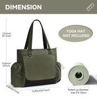 Sac de sport pour femme, sac de transport épais pour tapis de yoga, avec compartiment en maille respirante, poche étanche zippée pour vêtements mouillés, idéal pour le Pilates, les voyages, la plage et l'entraînement