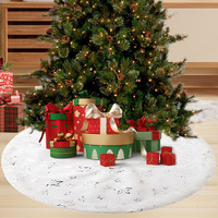 Tapis de sol pour sapin de Noël, écologique, réutilisable, rond, mini, en peluche, motif flocon de neige, décoration de Noël, ornement pour la maison