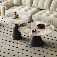 Cadre métallique moderne pour le salon Durable et écologique pour les petits appartements Table basse en dalle de roche