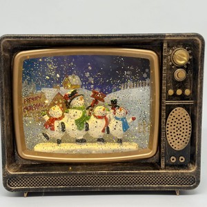 Ornamenti Natalizi Lampada a Fiocco di Neve in Cristallo Carillon TV con Neve che Cade Decorazione Natalizia Religiosa Illuminata - Product Image 4