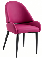 Chaise de salle à manger rembourrée moderne avec accoudoirs, chaise de salle à manger de luxe, pieds en métal noir, chaise d'appoint de loisirs pour la maison et le restaurant