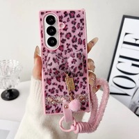 Étui de téléphone à imprimé léopard tendance pour Samsung Zfold 7 6 5 4, anti-chute, écran pliable, anti-rayures, avec cordon de suspension