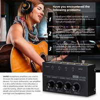 Amplificateur de casque stéréo professionnel ultra-compact en métal à 4 canaux pour la maison, la scène, le studio, l'enregistrement audio, moniteur intra-auriculaire