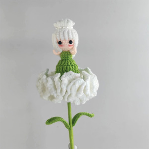 Oeillet tissé à la main Crochet fleur fée décoration de la maison Bouquet au crochet artificiel tricoté à la main fleurs mignonnes - Product Image 5