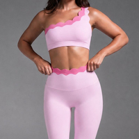Soutien-gorge de sport pour femme à bord ondulé, haut d'entraînement très élastique avec coussinets amovibles pour la gym et l'exercice, logo personnalisé