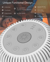 Machine à bruit blanc OEM d'usine pour le sommeil, 24 sons naturels, veilleuse 9 couleurs, minuterie automatique, aide au sommeil pour bébés et adultes, CE FCC